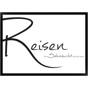 Reisen ist Sehnsucht | Poster mit Holzrahmen